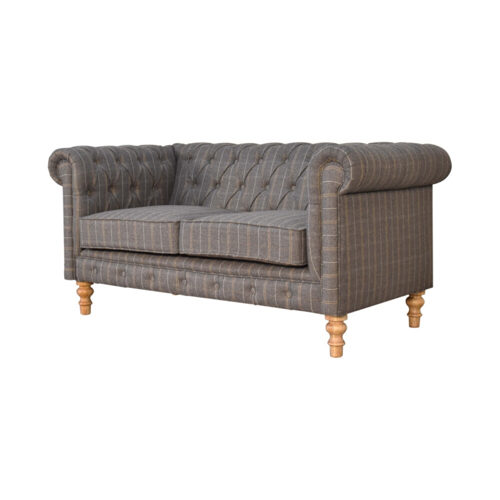 Pewter Tweed Chesterfield 2 Seater Sofa wholesalers