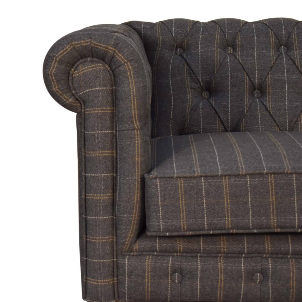 Pewter Tweed Chesterfield 2 Seater Sofa dropshipping