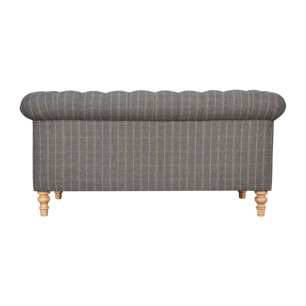bulk Pewter Tweed Chesterfield 2 Seater Sofa for resale
