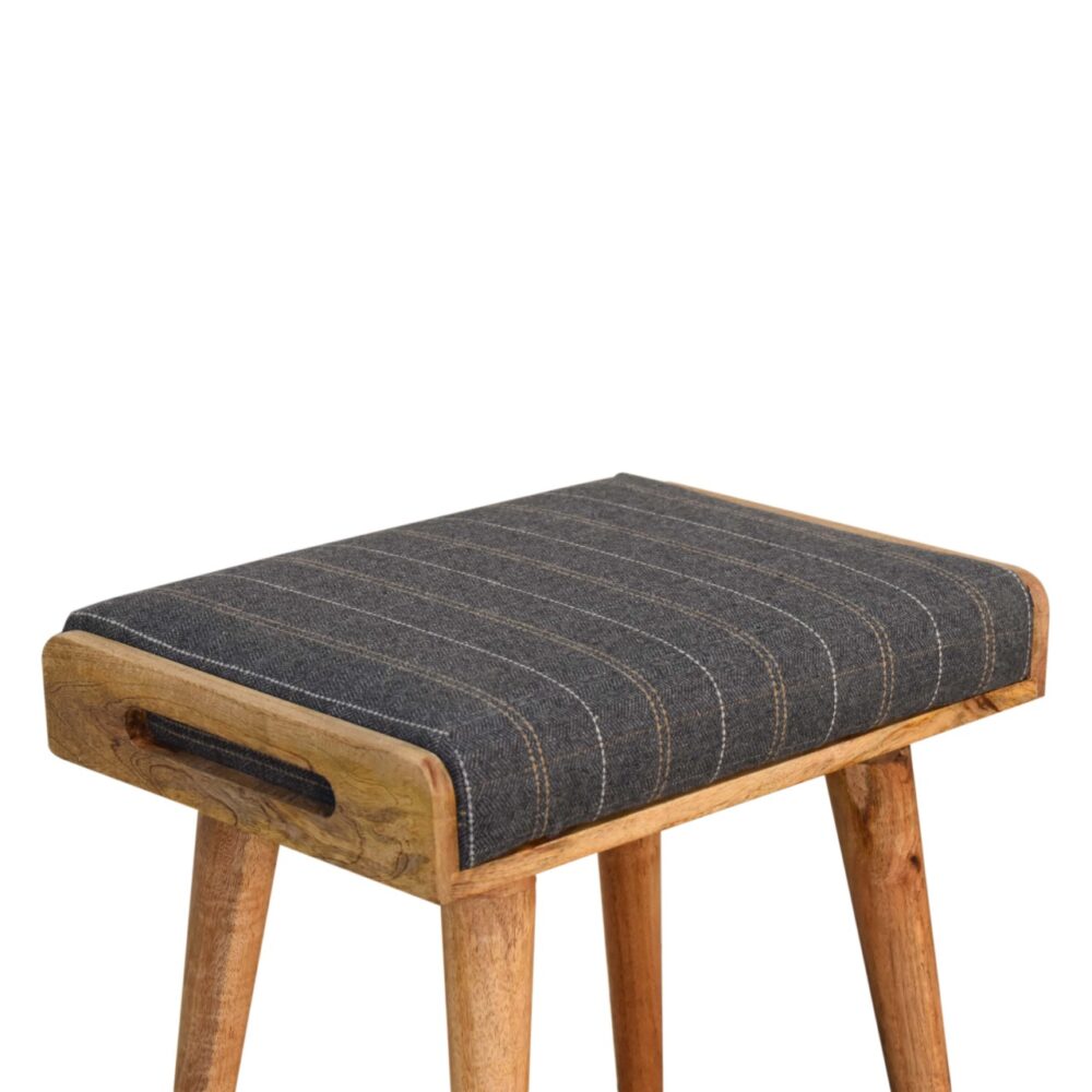 Pewter Tweed Tray Style Footstool dropshipping