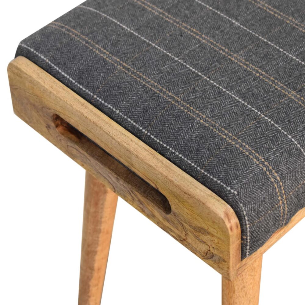 Pewter Tweed Tray Style Footstool for resell