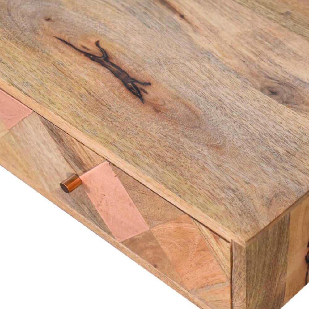 wholesale Oak-ish Copper Inlay Coffee Table for resale