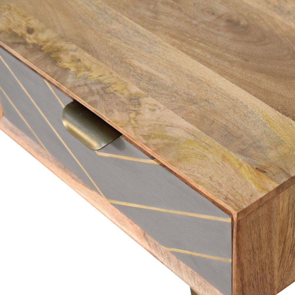 wholesale Sleek Cement Brass Inlay Writing Desk with Cable Access for resale