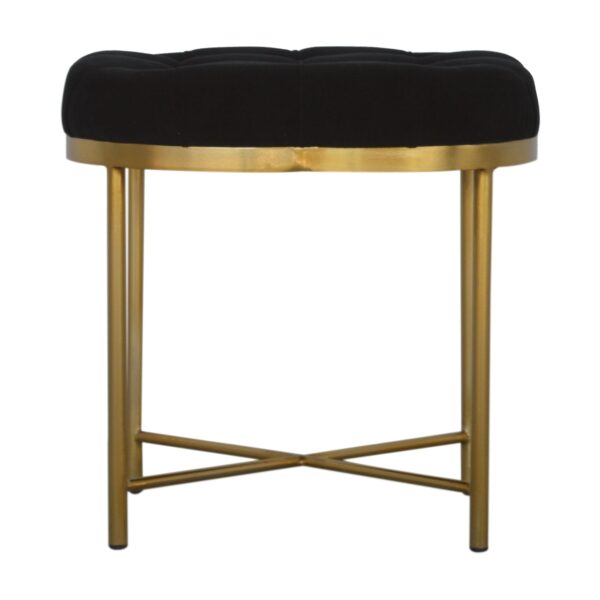 Clover Black Velvet Footstool for resale