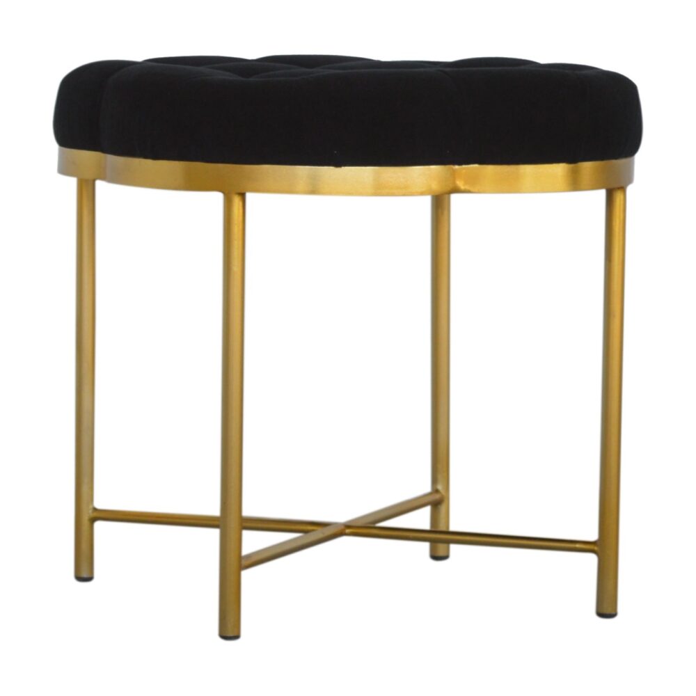 Clover Black Velvet Footstool wholesalers