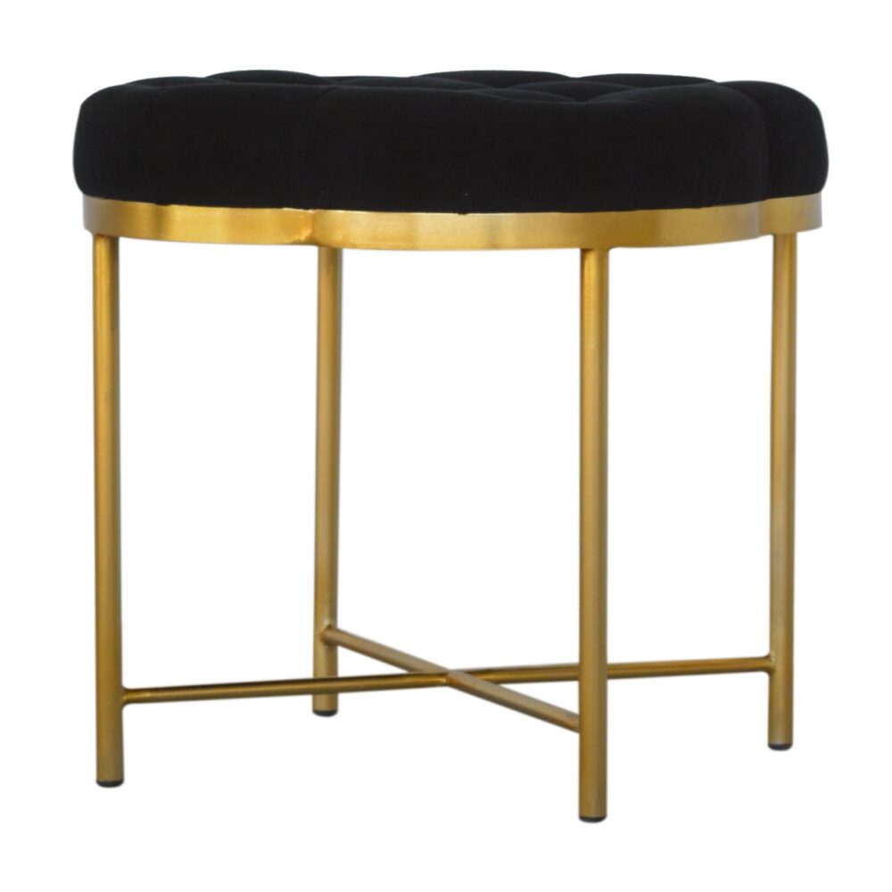 wholesale Clover Black Velvet Footstool for resale