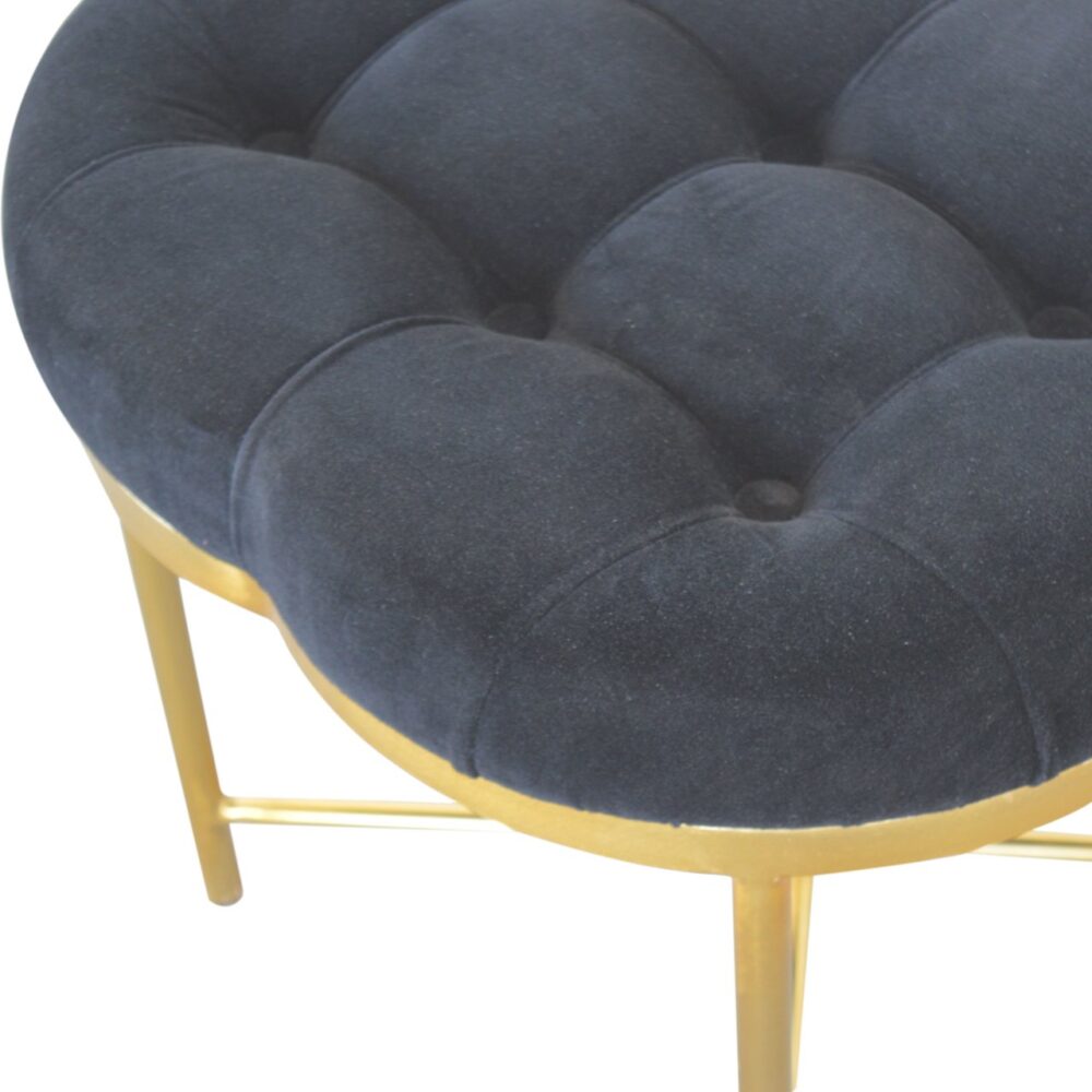 Clover Black Velvet Footstool dropshipping