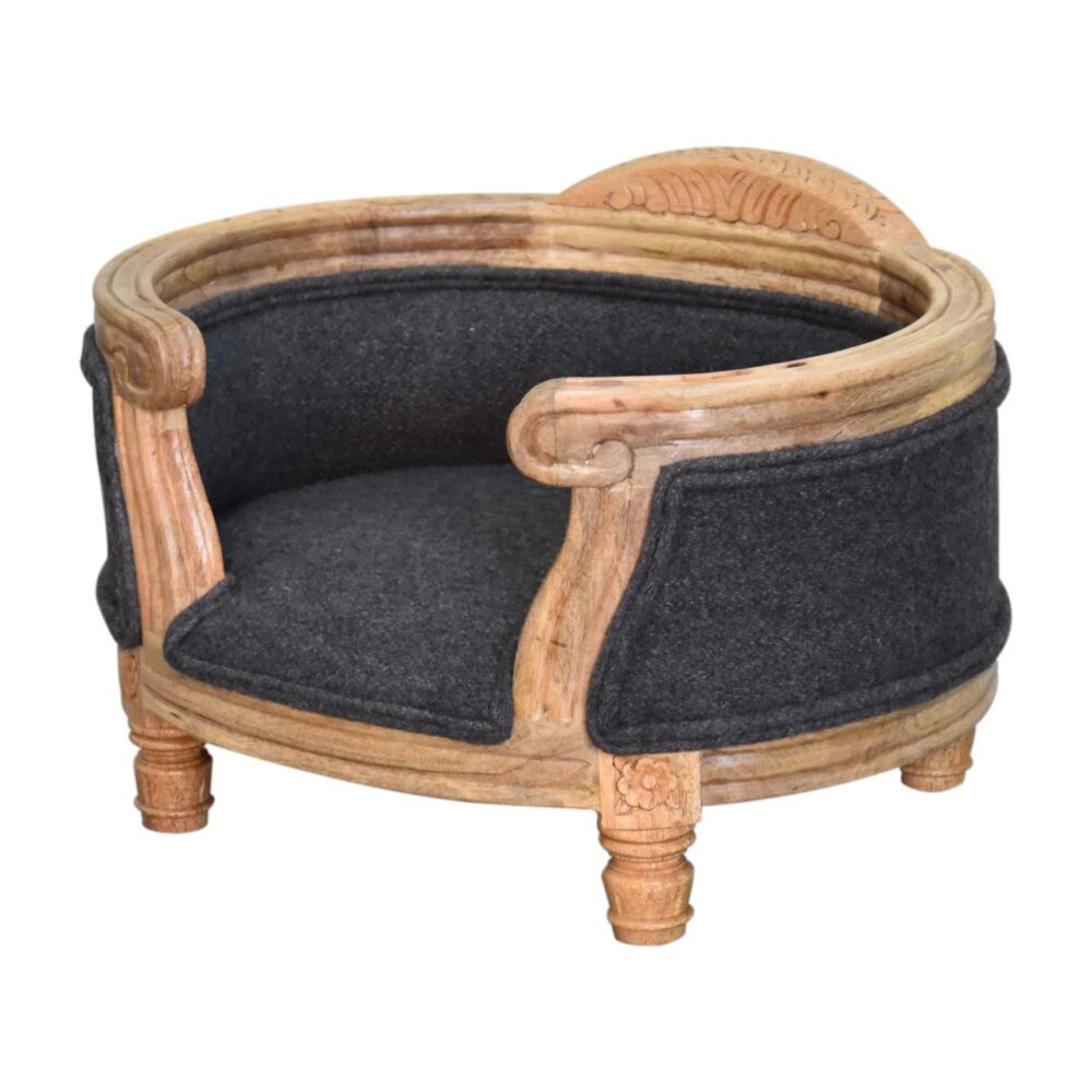 Carved Battleship Tweed Pet Bed dropshipping