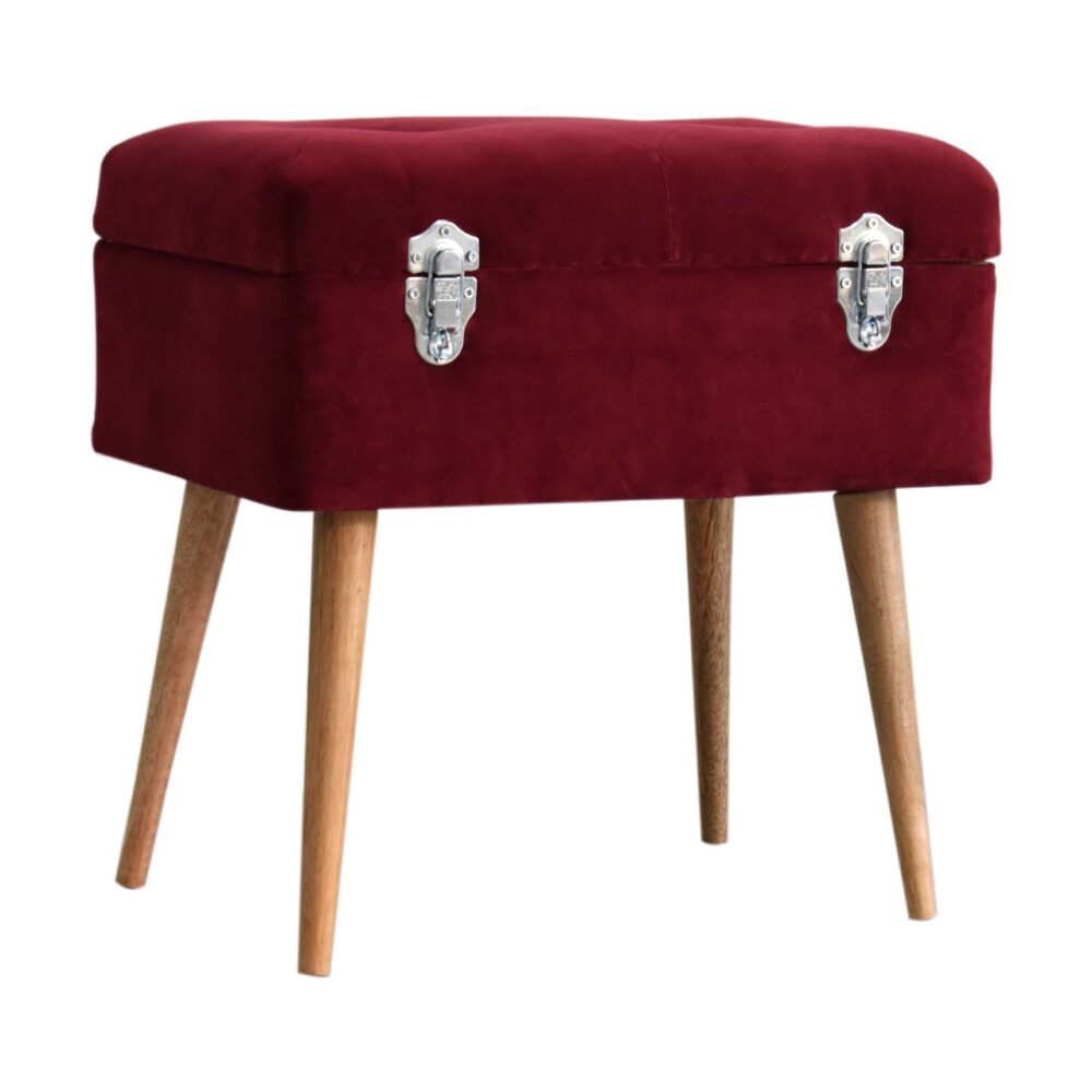 Wine Velvet Nordic Style Storage Bench dropshipping