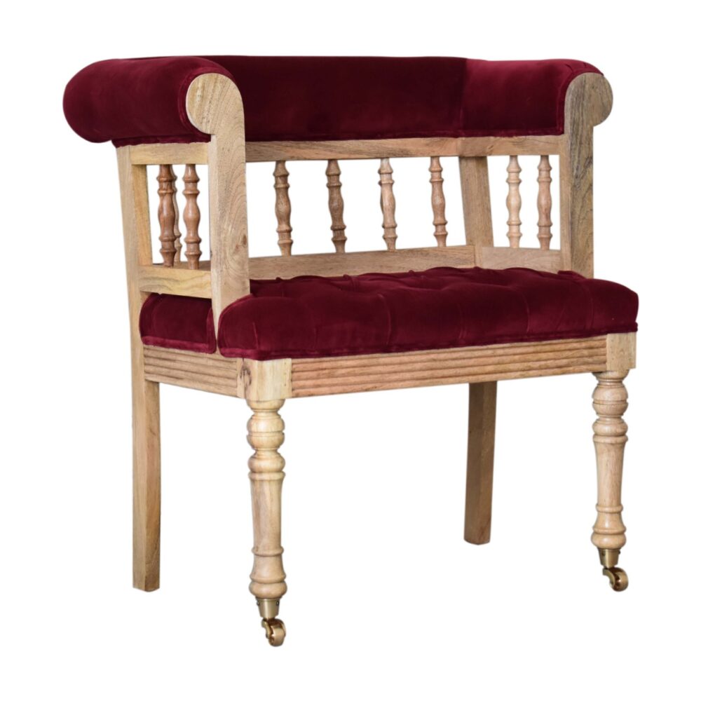 wholesale Wine Red Mini Deep Button Hallway Bench for resale
