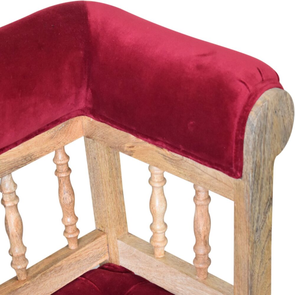 Wine Red Mini Deep Button Hallway Bench for resell
