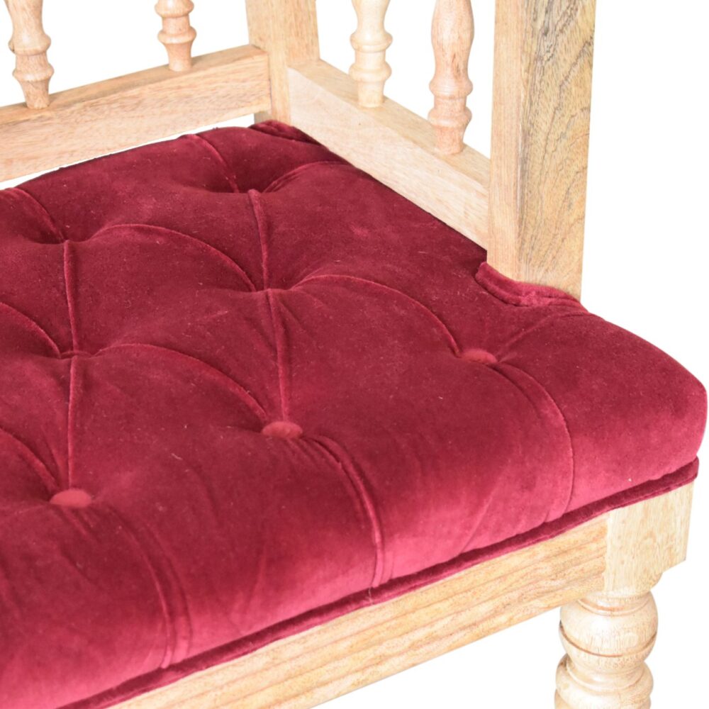 Wine Red Mini Deep Button Hallway Bench for reselling