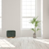 Emerald Green Cotton Velvet Pleated Footstool with Gold Base for wholesale