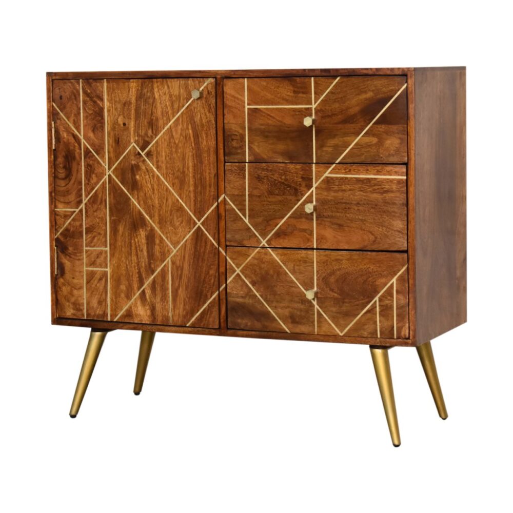 Chestnut Gold Inlay Abstract Sideboard wholesalers