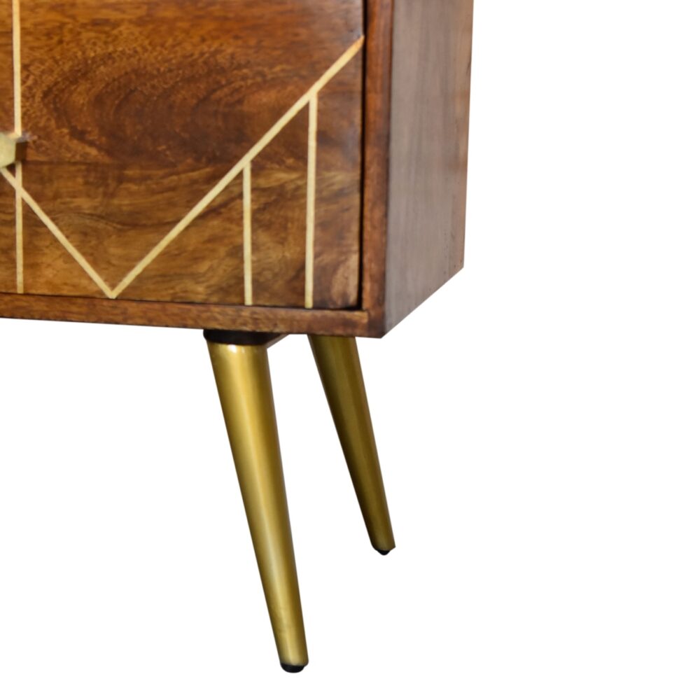Chestnut Gold Inlay Abstract Sideboard for reselling
