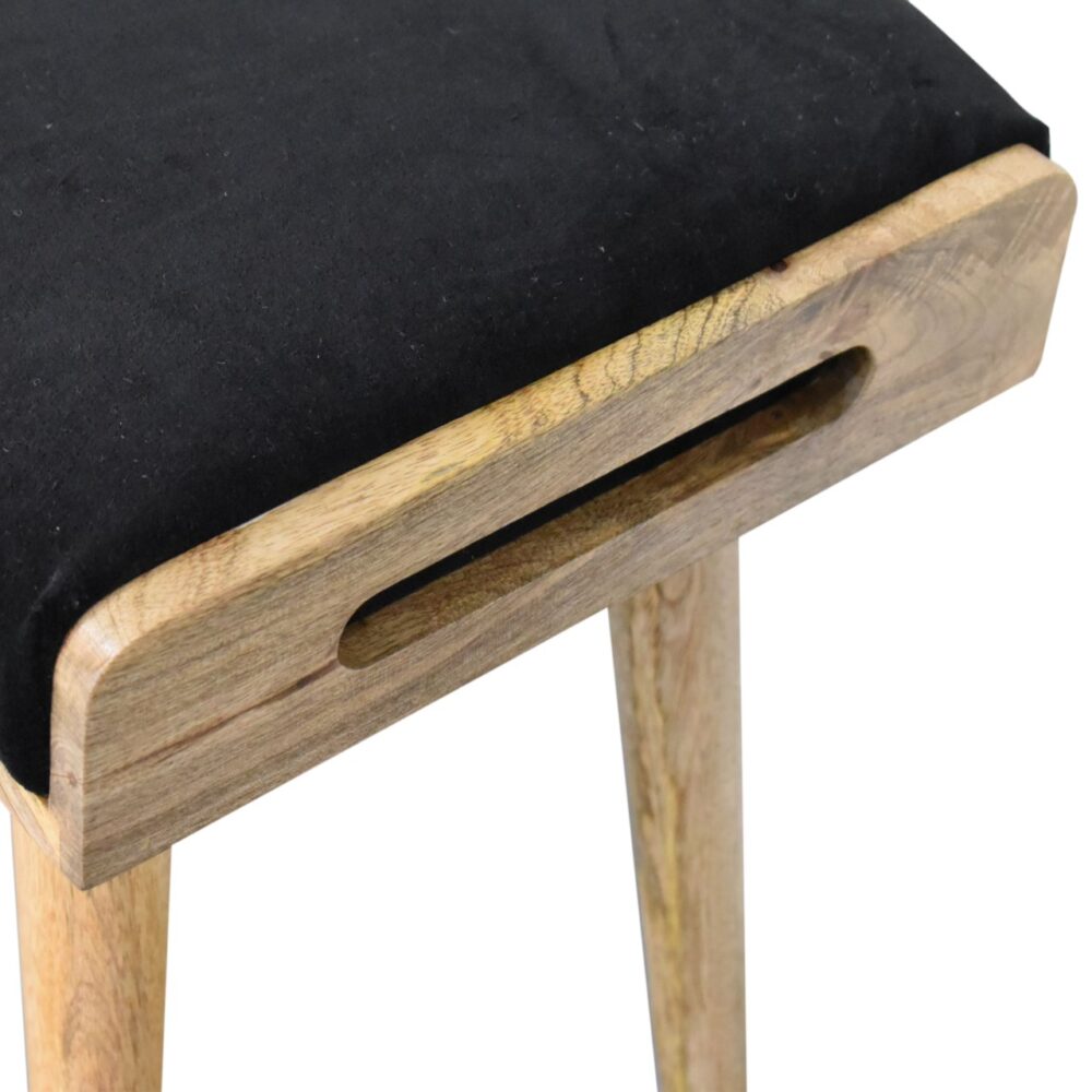 Black Velvet Tray Style Footstool for reselling