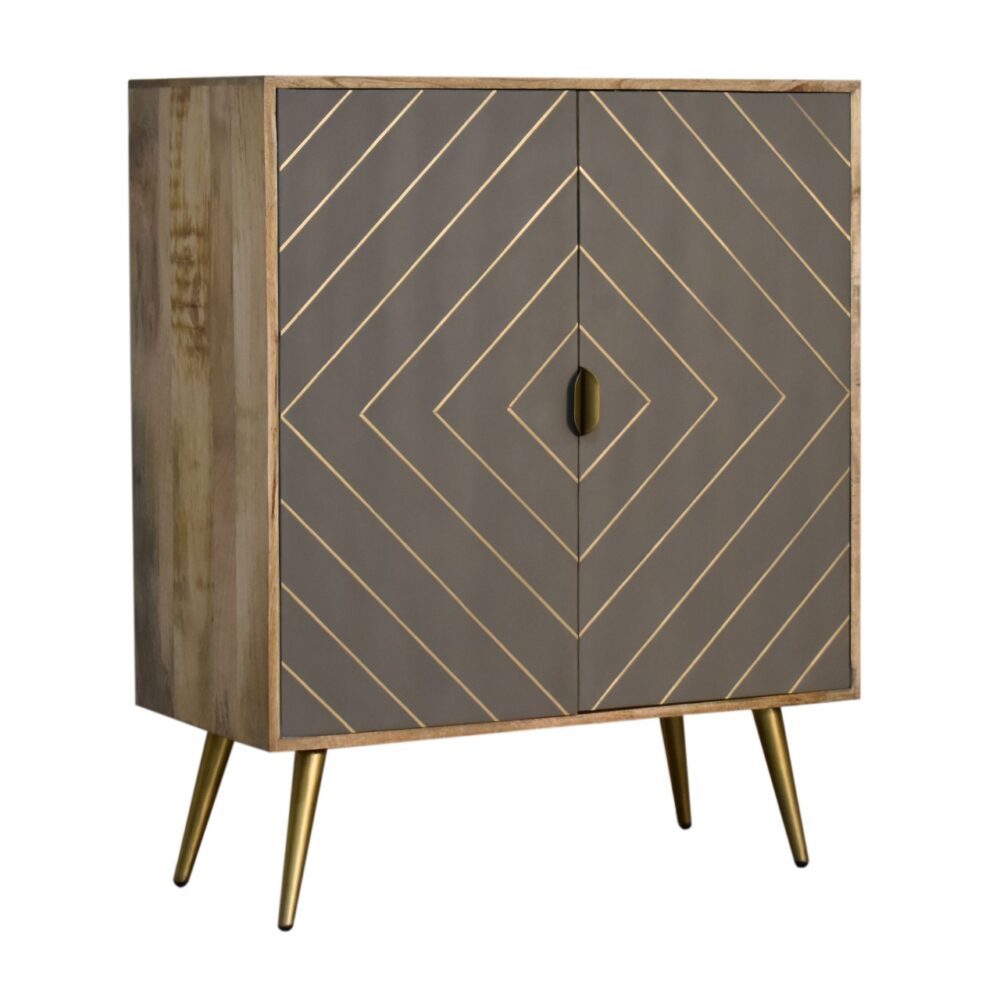 Sleek Cement Brass Inlay Cabinet wholesalers