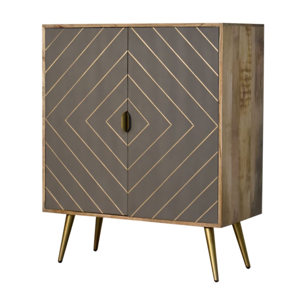 wholesale Sleek Cement Brass Inlay Cabinet for resale