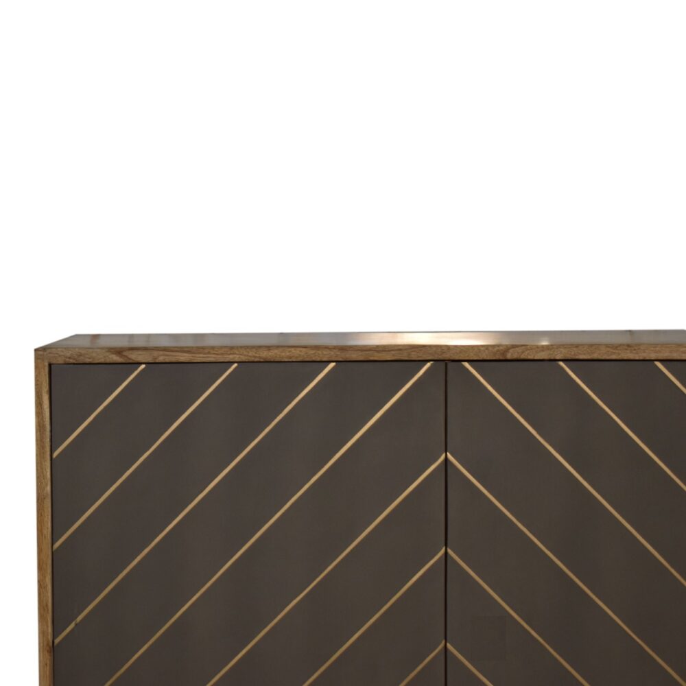 Sleek Cement Brass Inlay Cabinet dropshipping