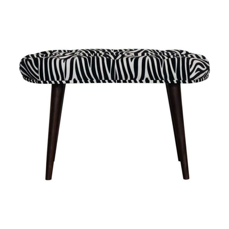 Zebra Print Deep Button Bench for resale