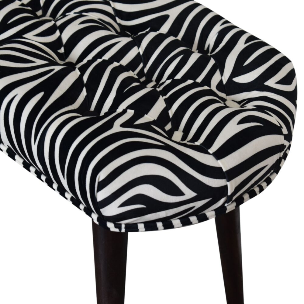 Zebra Print Deep Button Bench dropshipping