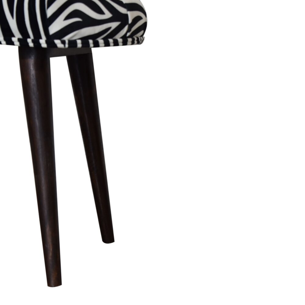 Zebra Print Deep Button Bench for reselling