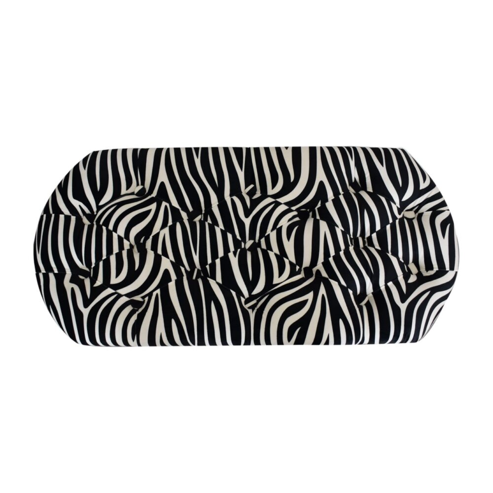 Zebra Print Deep Button Bench for wholesale
