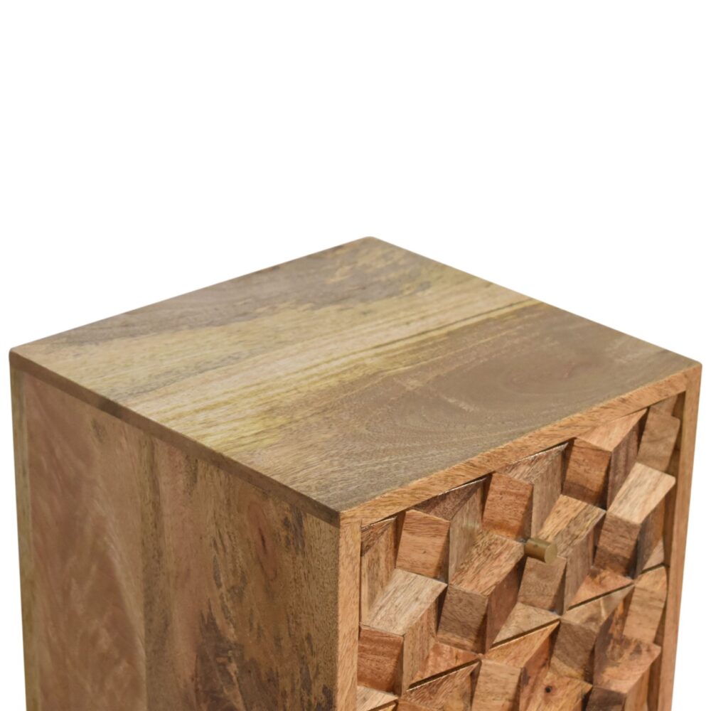 wholesale Mini Cube Carved 2 Drawer Bedside for resale