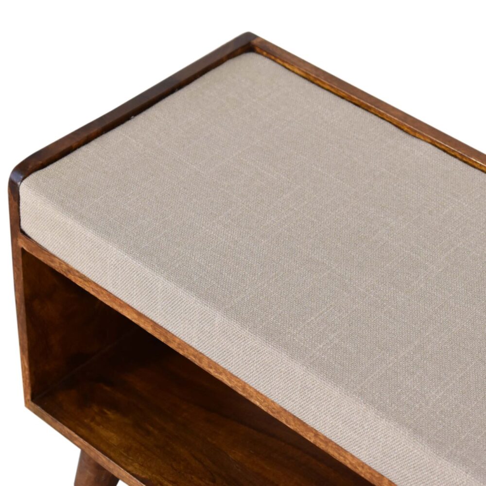 Nordic Chestnut Finish Storage Bench with Seat Pad for resell