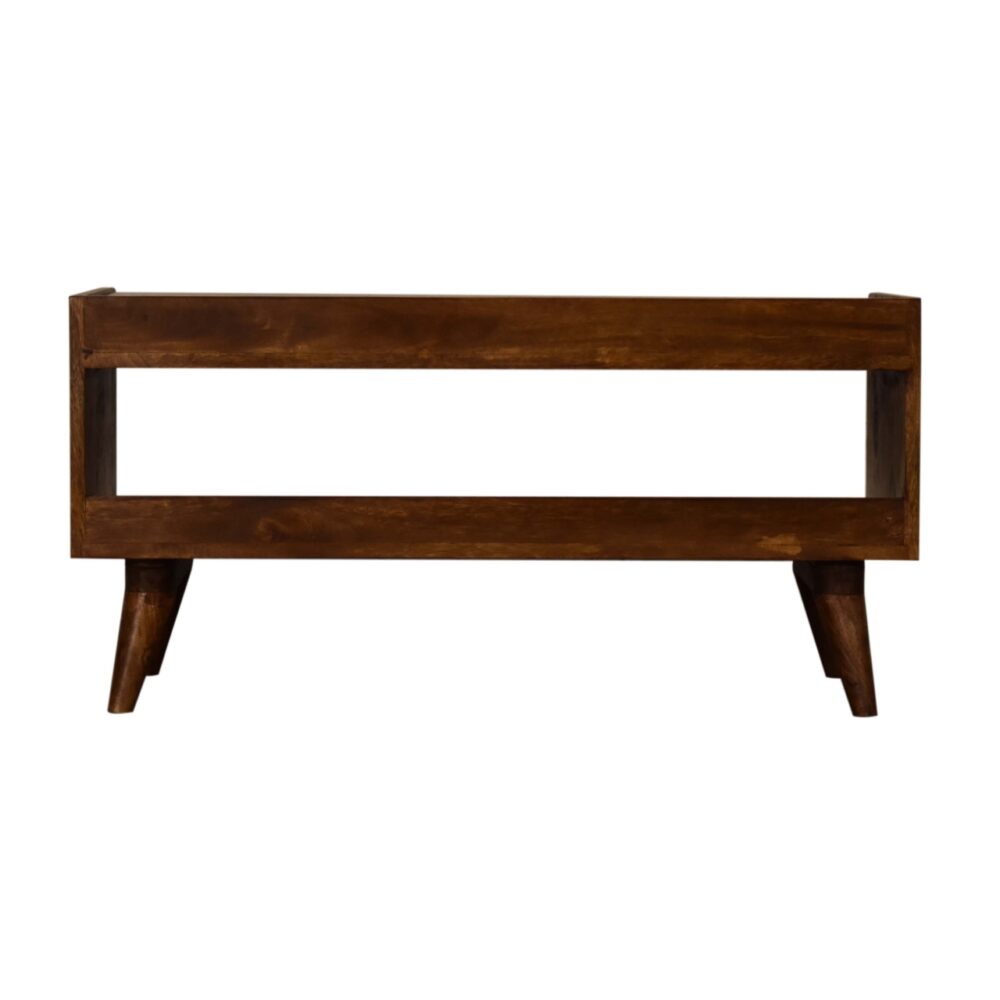 bulk Nordic Chestnut Finish Storage Bench with Seat Pad for resale