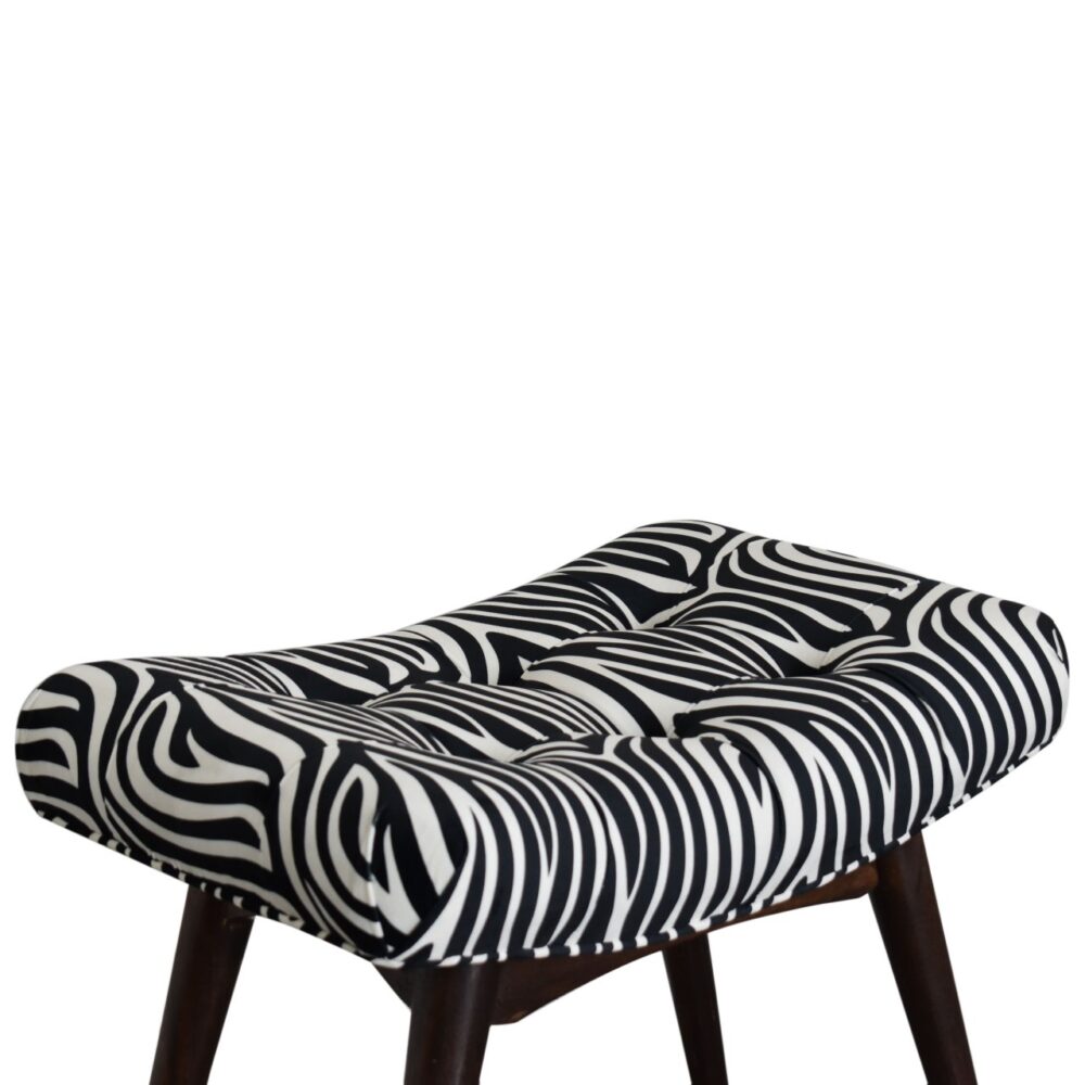 Zebra Print Curved Bench for reselling
