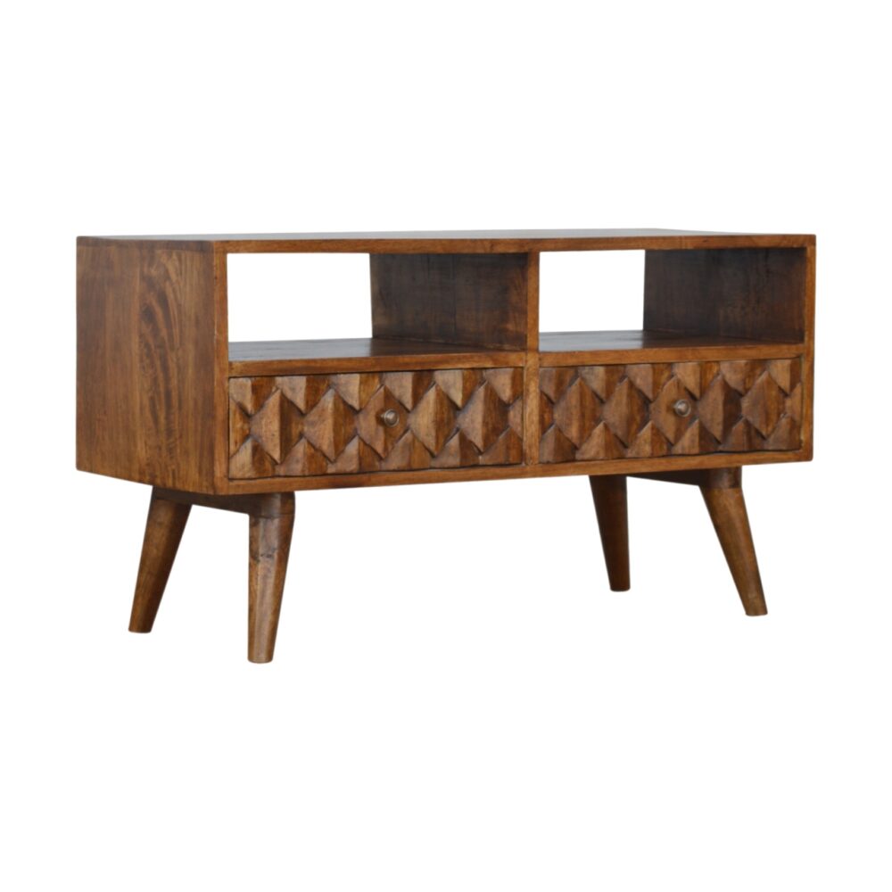 wholesale Chestnut Pineapple Carved Media Unit for resale