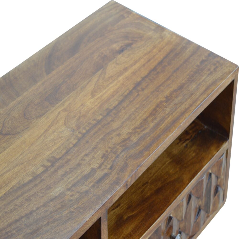 Chestnut Pineapple Carved Media Unit for resell