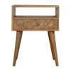 Assorted Oak-ish Bedside with Open Slot for resale