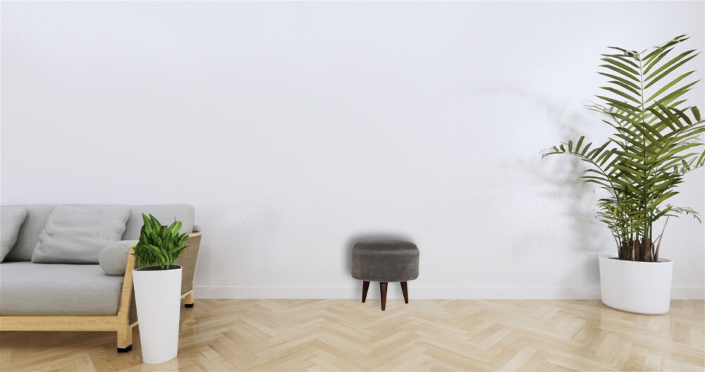 Grey Velvet Nordic Style Footstool for wholesale