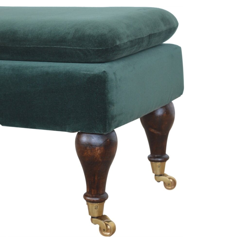 wholesale Green Velvet Bench with Castor Legs for resale