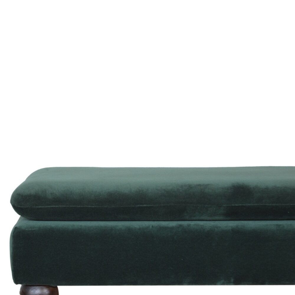 Green Velvet Bench with Castor Legs for reselling