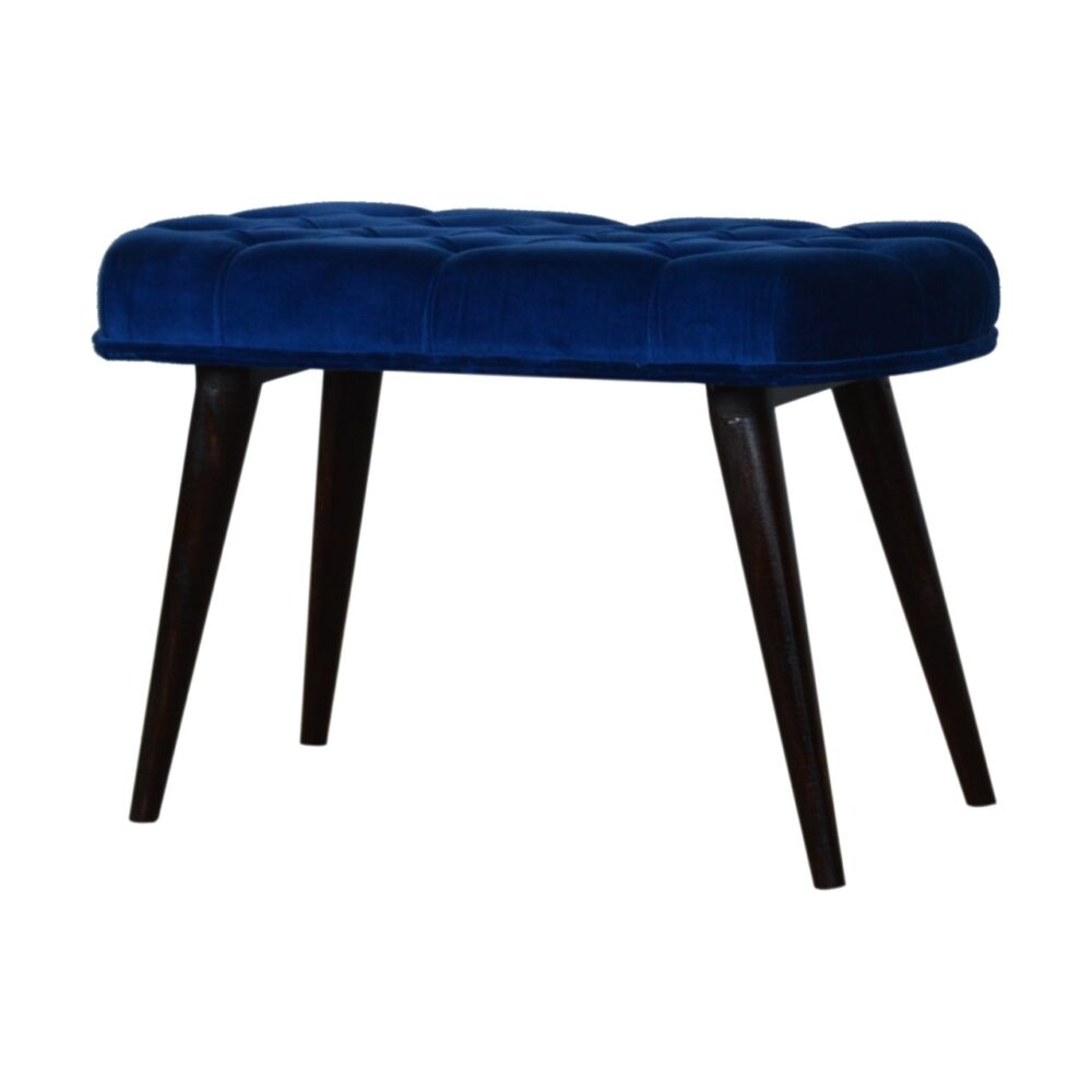 Royal Blue Cotton Velvet Deep Button Bench wholesalers