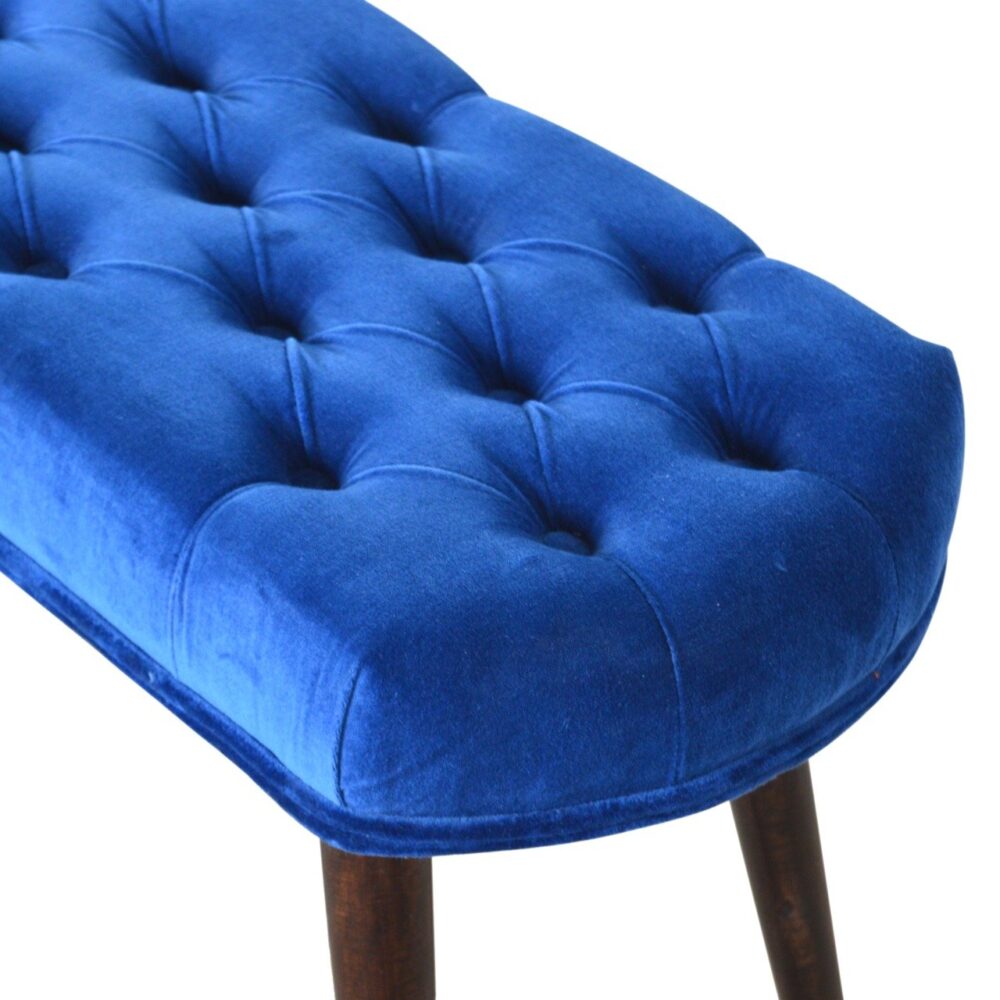 wholesale Royal Blue Cotton Velvet Deep Button Bench for resale