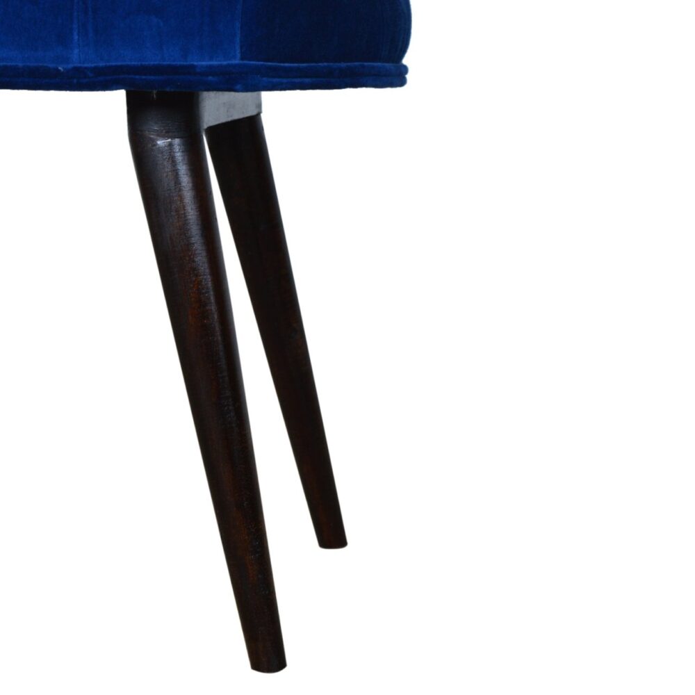 Royal Blue Cotton Velvet Deep Button Bench for wholesale