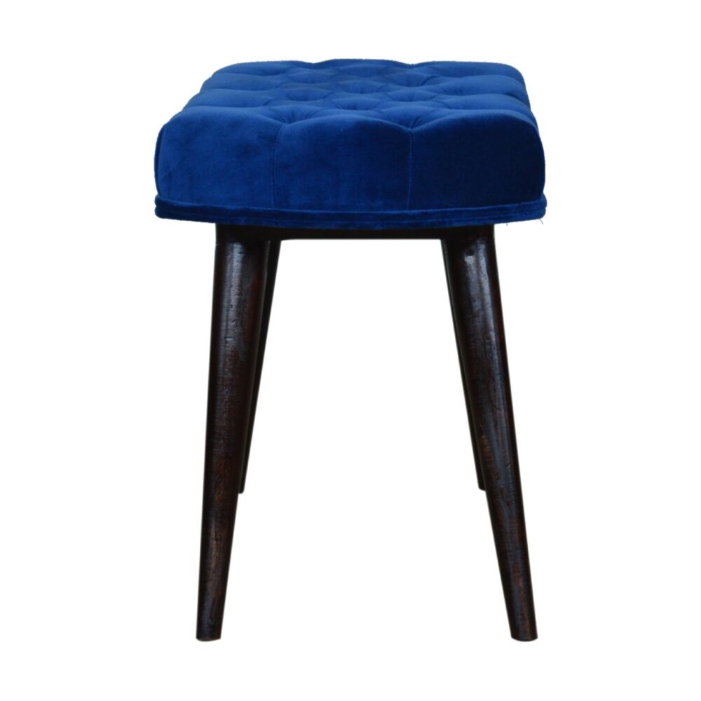 bulk Royal Blue Cotton Velvet Deep Button Bench for resale