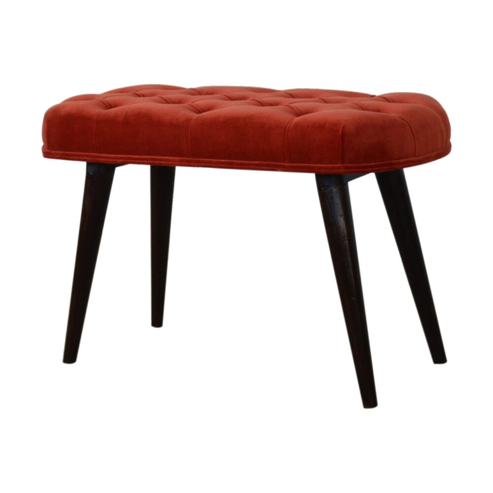 Brick Red Cotton Velvet Deep Button Bench wholesalers