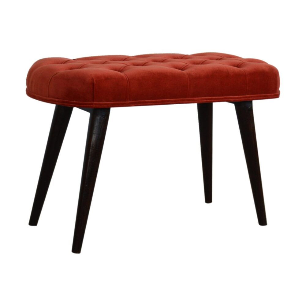 wholesale Brick Red Cotton Velvet Deep Button Bench for resale