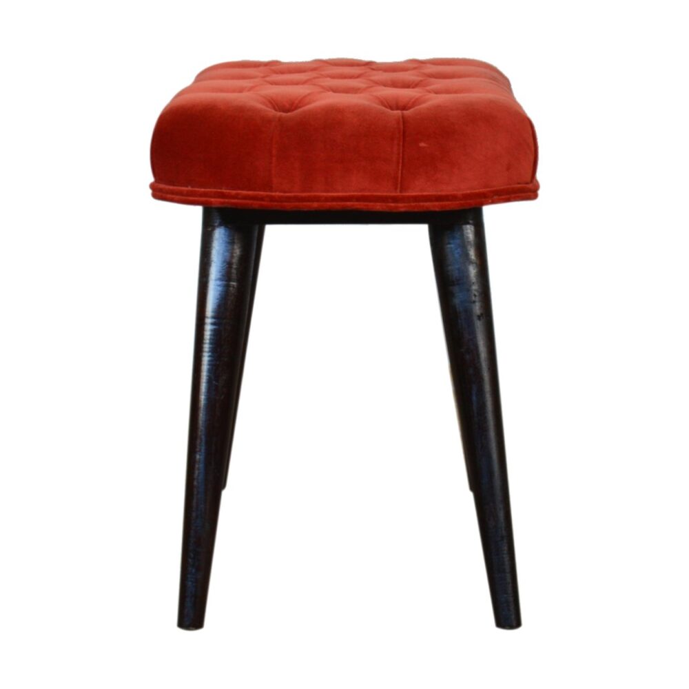 bulk Brick Red Cotton Velvet Deep Button Bench for resale