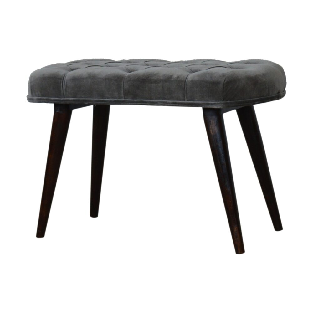 Grey Cotton Velvet Deep Button Bench wholesalers