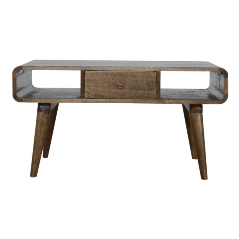 Curved Grey Washed Coffee Table for resale