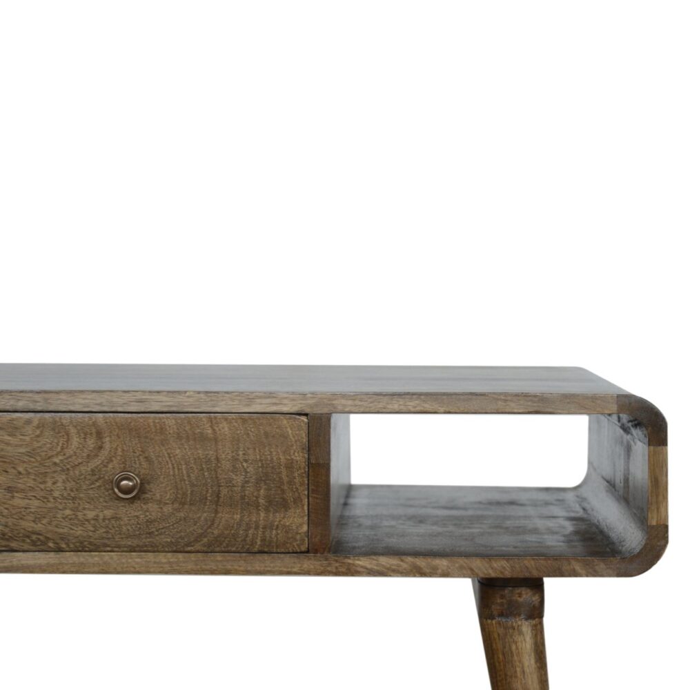 Curved Grey Washed Coffee Table dropshipping