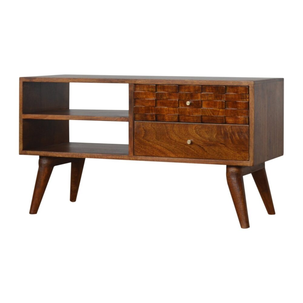 Tile Carved Chestnut TV Unit wholesalers