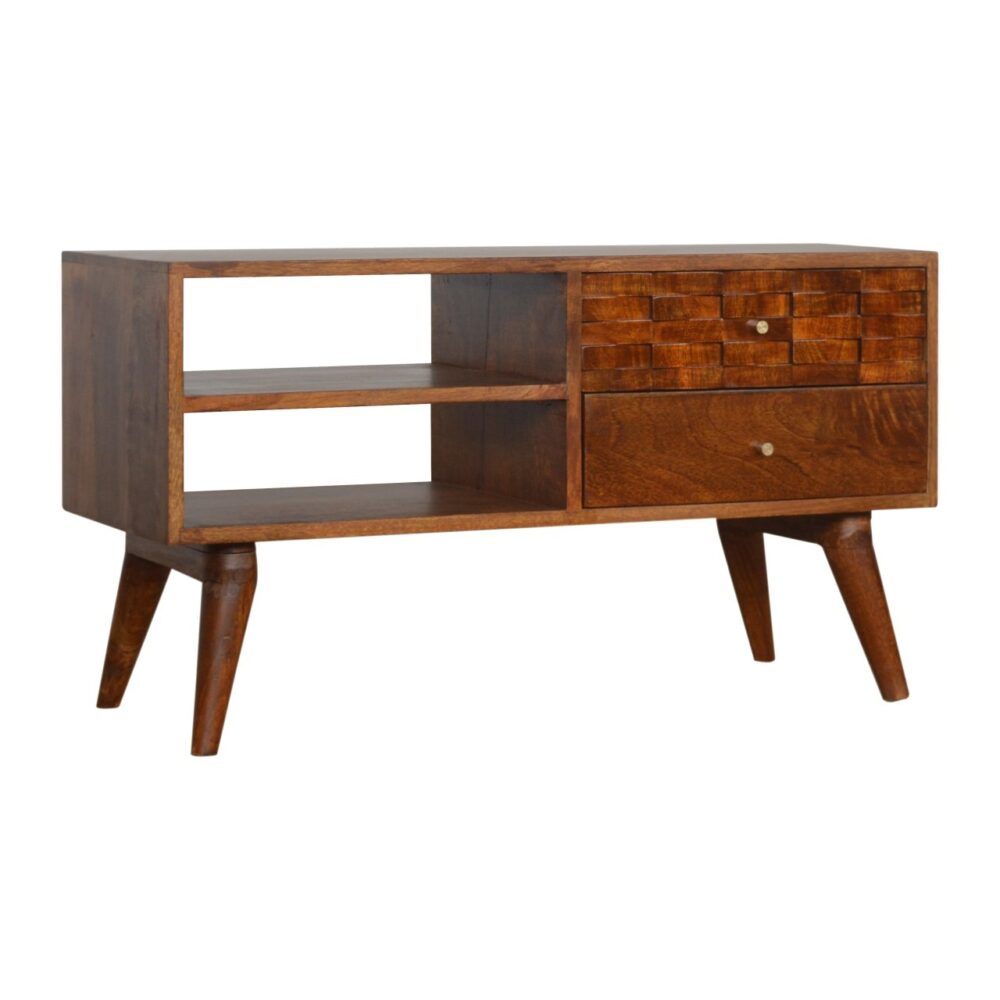 Tile Carved Chestnut TV Unit dropshipping