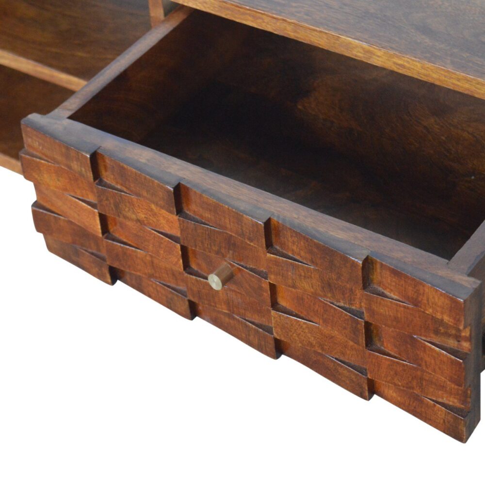 Tile Carved Chestnut TV Unit for reselling